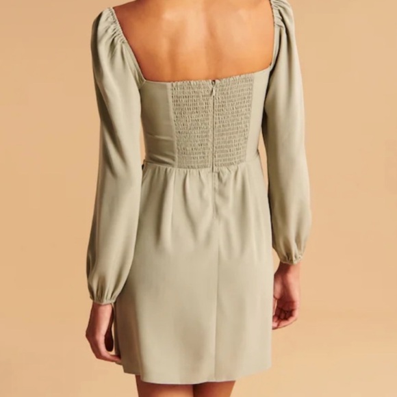 Abercrombie Off-the-Shoulder Mini Dress | Sage Green | Size XLP - Picture 2 of 6